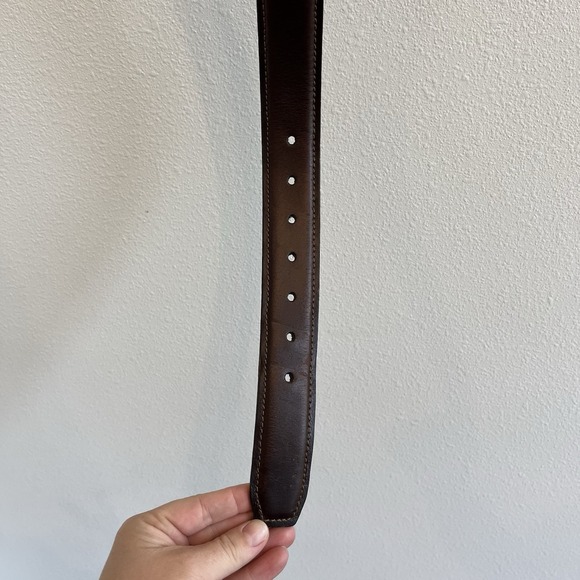 Mens Belt 100% Genuine Leather Size M Brown Work Comfort Casual - Picture 4 of 11